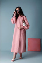 Peach Pink Pure Cotton Cambric Co-ord Set Summer Solids