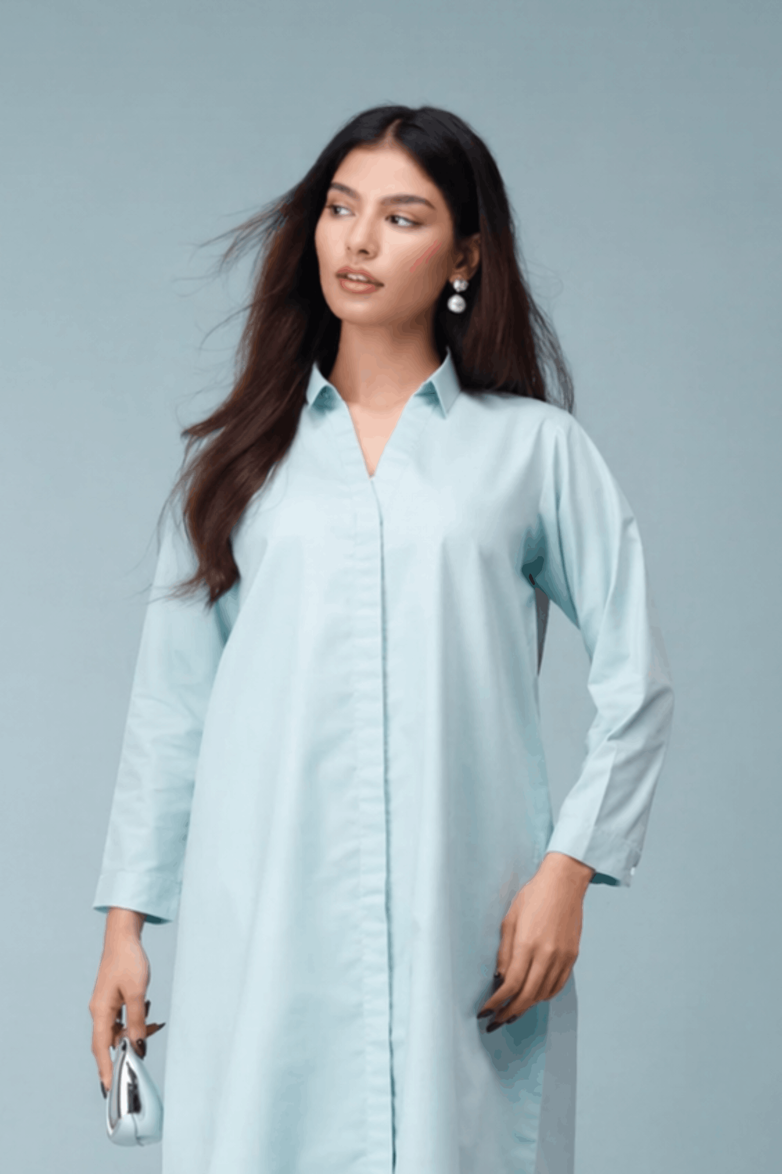 Sky Blu Pure Cotton Cambric Co-ord Set Summer Solids