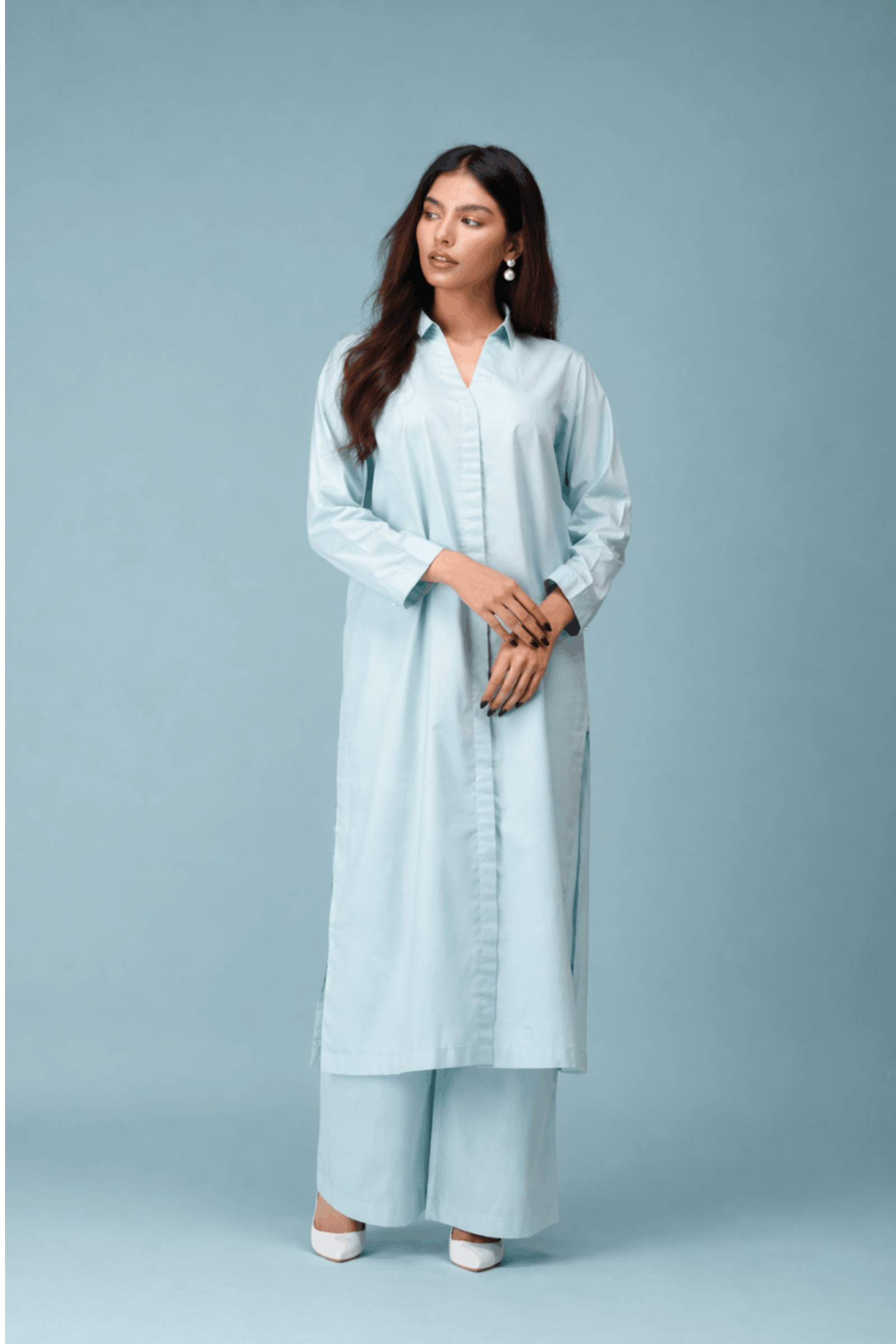 Sky Blu Pure Cotton Cambric Co-ord Set Summer Solids