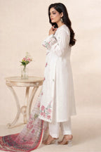 3-Piece Stitched Floral Thread Embroidery Doria Lawn